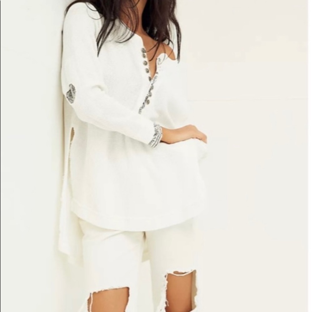 Free People Fall for You Henley -Ivory